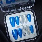 Press-on Nails Aqua Sparkle