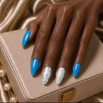 Press-on Nails Aqua Sparkle