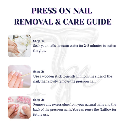 Press-on Nails Summer Orange Flower