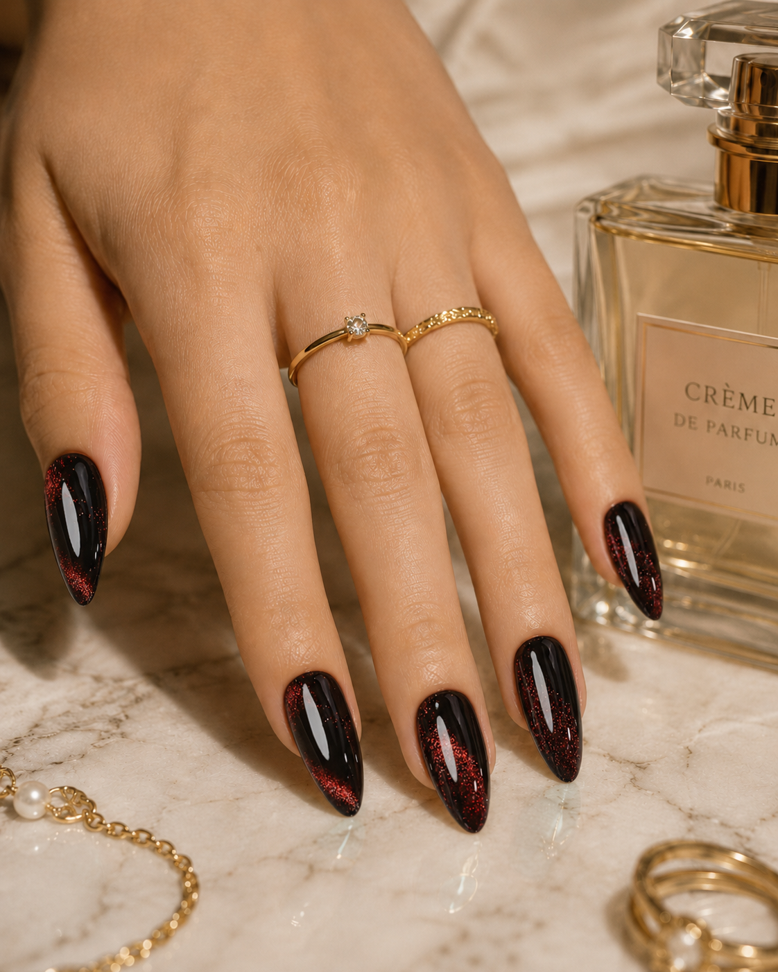 Press-on Nails Dark Ruby