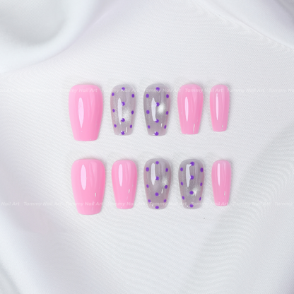 Press-on Nails Pink Stardust