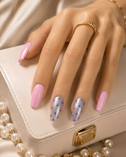 Press-on Nails Pink Stardust