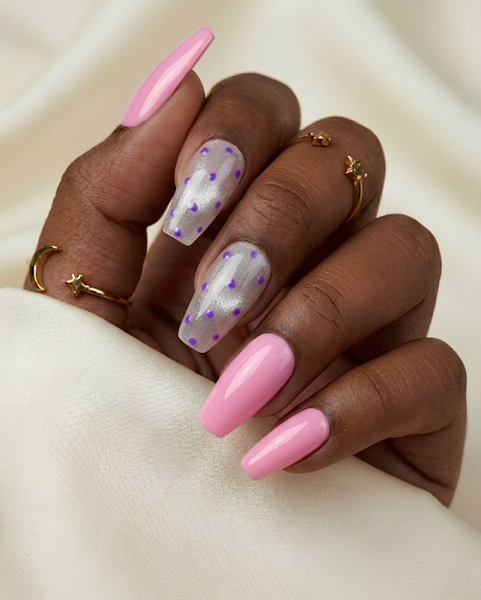 Press-on Nails Pink Stardust