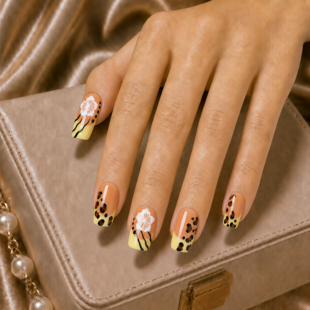 Press-on Nails Leopard Bloom