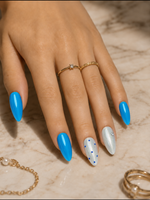 Press-on Nails Aqua Sparkle